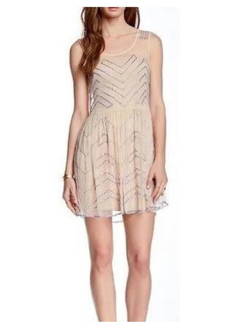 Free People NWT Ballet Pink Beaded Mini Dress
